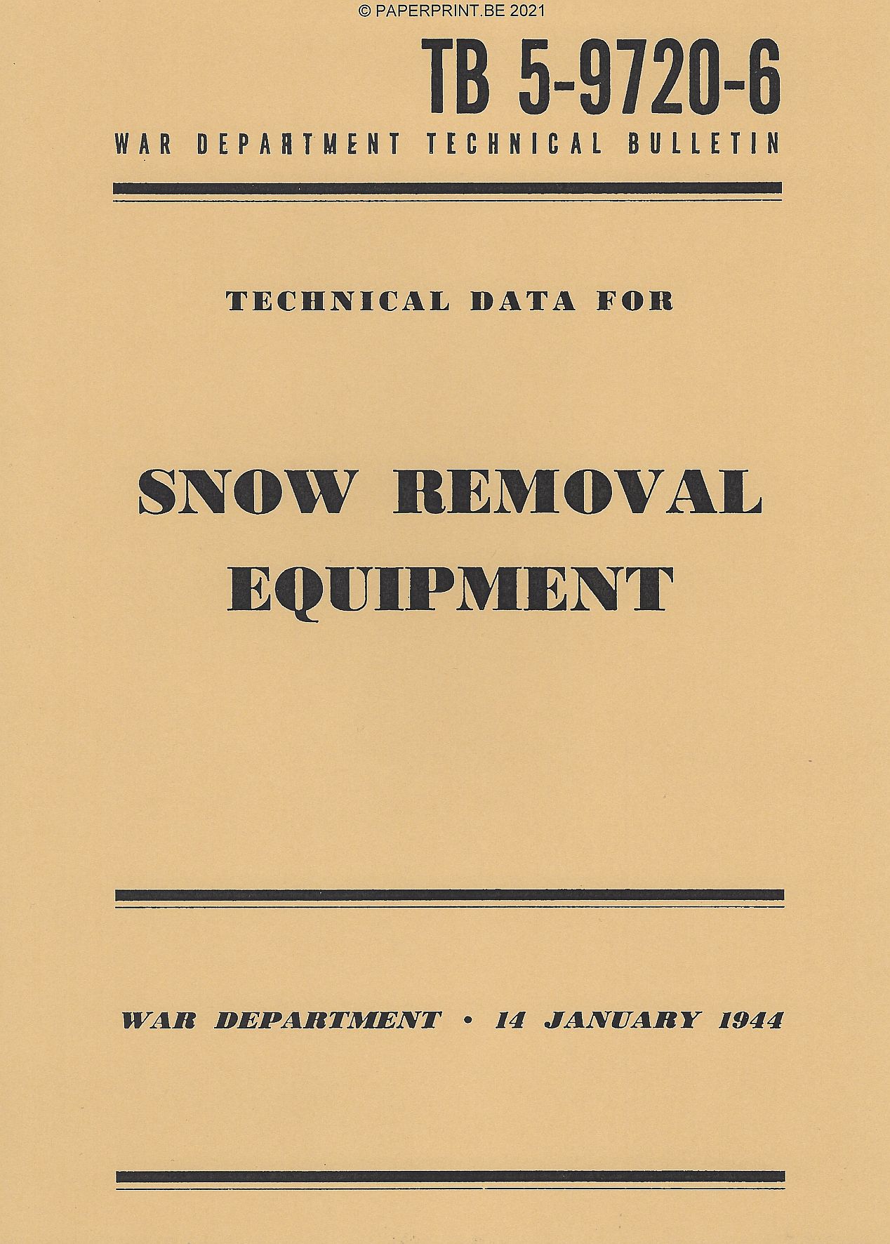 TB 5-9720-6 US TECHNICAL DATA FOR SNOW EMOVAL EQUIPMENT